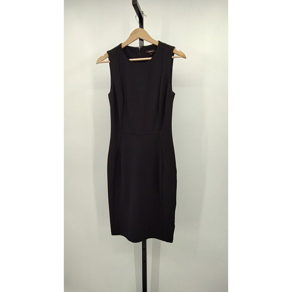 Quince Black Sleeveless Sheath Dress with Crew Neck